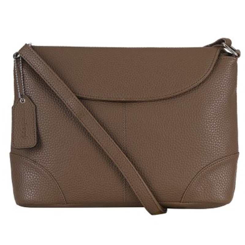 Beige Textured Sling Bag